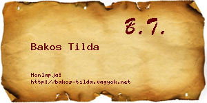 Bakos Tilda névjegykártya