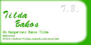 tilda bakos business card